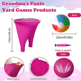 Granny Pants Yard Game Set Giant Outdoor Party Activity for Kids and Adults, Big Pants Ball Catching Set with 4 Balloons and Pump, Funny Lawn Activity, Ring Toss Games (Deep Pink)