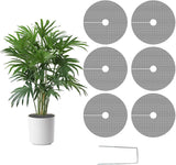 Plant Pot Cover Soil Blocker Mesh Mat Plant Protector from Cats Indoor Animals Flexible Cuttable Plant Covers with Pins Breathable Garden Plant Cover for Digging Spills 6 Pack 30cm