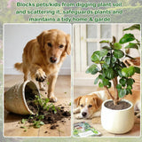 Plant Pot Cover Soil Blocker Mesh Mat Plant Protector from Cats Indoor Animals Flexible Cuttable Plant Covers with Pins Breathable Garden Plant Cover for Digging Spills 6 Pack 30cm - Rear View