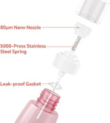 2 oz Travel Spray Bottles TSA Approved，Leak Proof Travel Size Mini Small Fine Mist Spray Bottle 2 oz for Face Hair (5 Pack) - Top-Down View