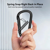 Black Carabiner Clip, Includes Mini 2 Inch Carbineers, Small 2.3" D Ring Clip, Large 3 Inch Carabiner Heavy Duty, Aluminum Caribiner Keychain Hook for Backpack Hiking Camping