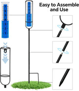 Rain Gauge Outdoor for Yard, Heavy Duty Rain Guage Gage Freeze Proof Best Rated, Large Plastic Water Gauge with Floating Duck and Ball, Playful & Accurate