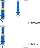 Rain Gauge Outdoor for Yard, Heavy Duty Rain Guage Gage Freeze Proof Best Rated, Large Plastic Water Gauge with Floating Duck and Ball, Playful & Accurate - Close-Up Angle