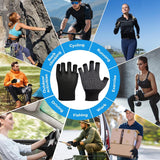 Summer Touchscreen Gloves for Women and Men, Anti-Slip Light Weight Half-Finger Gloves for Hiking, Warm Glove Cycling Driving, Cold Weather, Running, Outdoor Sports, Daily Work - Rear View