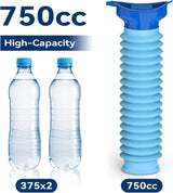 Pee Bottles for Men, Adjustable Emergency Urinal 750ml, Car Pee Bottle for Men and Women, Portable Toilet for Car, Shrinkable Personal Mobile Toilet,Urine Bottle, Travelling, Traffic Jams & Hiking - Side View