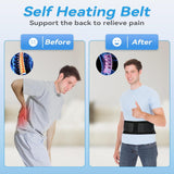Back Support with Magnet, Tourmaline Magnetic Back Braces for Lower Back Pain Relief, Self Heating & Soothing Waist Band, Lumbar Support Belt for Herniated Disc/Sciatica (Medium) - Top-Down View