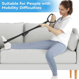 Long Leg Lifter, Leg Lifter Strap Rigid with Large Foot Loop, Legs Strap Lift for Get in and Out of Bed,Car,Wheelchair for Disables and Elderly，Foot Straps，Legs Aid Lift aids (25.5in-56in) - Front View