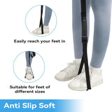 Long Leg Lifter, Leg Lifter Strap Rigid with Large Foot Loop, Legs Strap Lift for Get in and Out of Bed,Car,Wheelchair for Disables and Elderly，Foot Straps，Legs Aid Lift aids (25.5in-56in) - Rear View