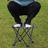 Portable Folding Camping Stool Outdoor Camping Lightweight Samll Chair for Fishing Hiking Gardening and Beach with Carry Bag (Medium Blue -1) - Front View