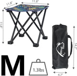 Portable Folding Camping Stool Outdoor Camping Lightweight Samll Chair for Fishing Hiking Gardening and Beach with Carry Bag (Medium Blue -1) - Side View