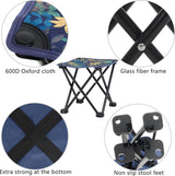 Portable Folding Camping Stool Outdoor Camping Lightweight Samll Chair for Fishing Hiking Gardening and Beach with Carry Bag (Medium Blue -1) - Top-Down View