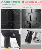 Portable Telescoping Foldable Stool - Lightweight, Outdoor Essential for Camping, Picnicking, Park Leisure, Fishing, Hiking & BBQ (Black)