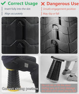 Portable Telescoping Foldable Stool - Lightweight, Outdoor Essential for Camping, Picnicking, Park Leisure, Fishing, Hiking & BBQ (Black) - Rear View