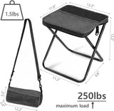 Outdoor Backpack Folding Stool, Pencil Case Stool, Portable Lightweight Camping Gear, Sports Folding Chair, Handbag Stool（Crossbody Bag Stool | Black） - Side View