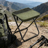 Outdoor Backpack Folding Stool, Pencil Case Stool, Portable Lightweight Camping Gear, Sports Folding Chair, Handbag Stool（Crossbody Bag Stool | Black） - Top-Down View