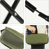 Outdoor Backpack Folding Stool, Pencil Case Stool, Portable Lightweight Camping Gear, Sports Folding Chair, Handbag Stool（Crossbody Bag Stool | Black） - Rear View