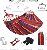 Portable Camping Hammock Lightweight Fabric Hammock for Backpacking, Beach, Patio, Backyard, Outdoor (Red) - Side View