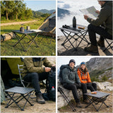 Roll-Up Camping Table, 4-Person Lightweight Portable Outdoor Table with Carry Bag for Picnics BBQ Travel (15.7”x13.7”x11” Black) - Rear View