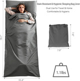 Sleeping Bag Liner Adult Sleep Sack Lightweight Portable Travel Sheets for Hotel Double Sleeping Bag Liners for Camping Backpacking Hotels - Front View