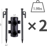 Portable Tent Holder Camping Tent Pole Holder Comes with 4 Ground Nails Tent Fixed Tube Pole Stand for Camping Fishing Hiking - Front View