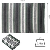 Handwoven Mexican Blanket - Lightweight Yoga, Beach, Camping & Picnic Blanket - Durable Blanket for Outdoor, Equestrian & Home Decor (Forest Green)