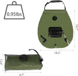 Solar Shower Bag 5 Gal/20L Solar Heating Camping Shower Bag with Shower Head Portable Shower for Beach Swimming, Hiking - Front View