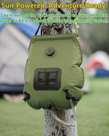 Solar Shower Bag 5 Gal/20L Solar Heating Camping Shower Bag with Shower Head Portable Shower for Beach Swimming, Hiking - Side View