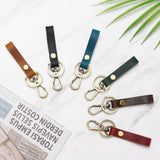 Leather Car Keychain Holder for Men and Women,Universal Keys Fob Key chains Accessories with Carabiner Clip - Rear View
