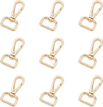 9 Pcs D Ring Swivel Lobster Claw Clasp Push Gate Snap Hooks Trigger Clips for DIY Crafts Keychain Purse Handbag Making,3/4 Inch Glod