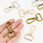 9 Pcs D Ring Swivel Lobster Claw Clasp Push Gate Snap Hooks Trigger Clips for DIY Crafts Keychain Purse Handbag Making,3/4 Inch Glod