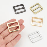 Metal Buckles Adjustable Slide for Purse Bag Hardware Making Supplies Backpack replacement Belt - Top-Down View