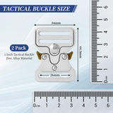 Tactical Buckle Replacement 2 pack,Metal Buckle Clip for Dog Collar, Keychain, Hunting Belt Bags - Side View