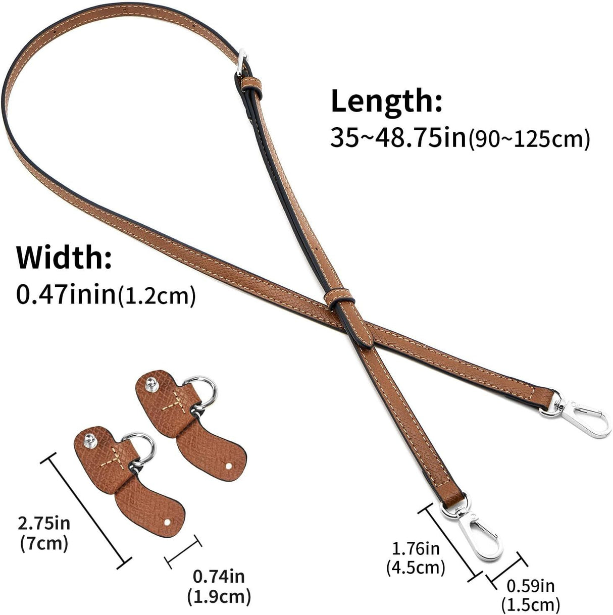 Bag Strap Suitable for Longchamp Mini Pouch, Purse Crossbody Replacement Adjustable Shoulder Strap Conversion Kit