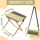 Collapsible Stool Folding Stool for Adults, Foldable Backpack Stool Portable Chair Heavy Duty Compact Travel Camping Stool with Storage Pocket, Portable Folding Seat for Fishing Hiking (Khaki, S) - Front View