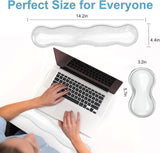 Gel Keyboard Wrist Rest Set - Ergonomic Computer Desk Pad for Typing Pain Relief, Cute Silicone Cushion for Support Hand & Arm, Comfortable Wrist Rest for Gaming Laptop Office & Home Accessories - Front View