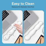 Gel Keyboard Wrist Rest Set - Ergonomic Computer Desk Pad for Typing Pain Relief, Cute Silicone Cushion for Support Hand & Arm, Comfortable Wrist Rest for Gaming Laptop Office & Home Accessories - Rear View
