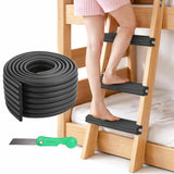 Soft Bunk Bed Ladder Pads with Cutter – Foam Step Padding & Ladder Cover for Kids’ Loft Beds, Dorm Ladders, Stairs & Edges, Easy-Cut Protective Pads for Comfortable Climbing and Home Safety (Black)