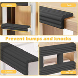 Soft Bunk Bed Ladder Pads with Cutter – Foam Step Padding & Ladder Cover for Kids’ Loft Beds, Dorm Ladders, Stairs & Edges, Easy-Cut Protective Pads for Comfortable Climbing and Home Safety (Black) - Front View