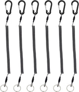 Stretchy Coiled Lanyards for Keys Kayak Fishing Equipment Pliers Tools, Black Blue Green Red Yellow Silver, 4/6pcs