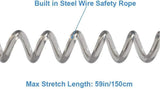Stretchy Coiled Lanyards for Keys Kayak Fishing Equipment Pliers Tools, Black Blue Green Red Yellow Silver, 4/6pcs - Side View