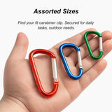Carabiner Clip Multi Size Pack, Aluminum Carabiner Includes Small 2 Inch Carbineers, Medium 2.3