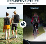 2 Pack Waterproof Rain Cover for Backpack, Reflective Rainproof Protector for Anti-Dust and Anti-Theft,M Size (for 30L-40L Backpack), 2 Pcs Black - Front View