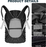 2 Pack Waterproof Rain Cover for Backpack, Reflective Rainproof Protector for Anti-Dust and Anti-Theft,M Size (for 30L-40L Backpack), 2 Pcs Black - 45-Degree Angle