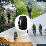 2 Pack Waterproof Rain Cover for Backpack, Reflective Rainproof Protector for Anti-Dust and Anti-Theft,M Size (for 30L-40L Backpack), 2 Pcs Black - Rear View