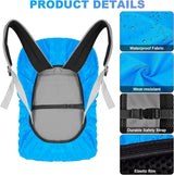 2pcs Waterproof Rain Cover for Backpack, Reflective Rainproof Protector for Anti-dust and Anti-Theft M 30L-40L Black - Side View