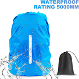 2pcs Waterproof Rain Cover for Backpack, Reflective Rainproof Protector for Anti-dust and Anti-Theft M 30L-40L Black