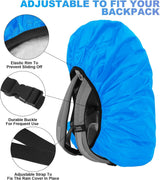 2pcs Waterproof Rain Cover for Backpack, Reflective Rainproof Protector for Anti-dust and Anti-Theft M 30L-40L Black