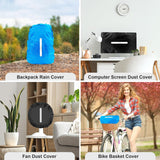 2pcs Waterproof Rain Cover for Backpack, Reflective Rainproof Protector for Anti-dust and Anti-Theft M 30L-40L Black - Low Angle
