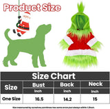 Dog Christmas Outfit，Christmas Pet Clothes Green Classic Dog Hoodie Shirt Cosplay Apparel Christmas Party Cosplay Costume Pet Supplies Accessories for Small Dogs and Cats - Top-Down View