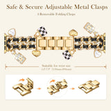 Stylish Metal Band Compatible with Apple Watch Bands for Women 40mm 38mm 41mm 44mm 42mm 45mm 46mm,Pretty Chain Strap with Apple Watch Accessories Charms for iWatch Series 11 10 9 8 7 6 5 4 3 2 1 SE - Rear View